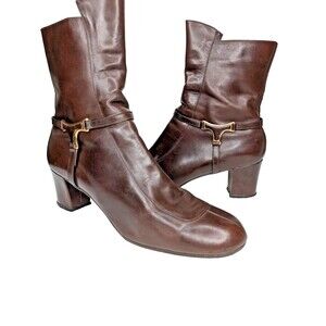 Vtg Footprints by Birkenstock Brown Boots Genuine Leather Made in Spain Sz 11